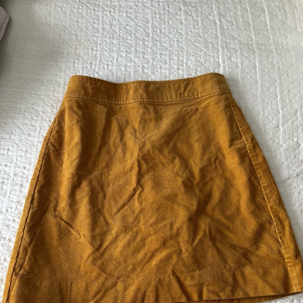 J Crew Corduroy Skirt in Mustard